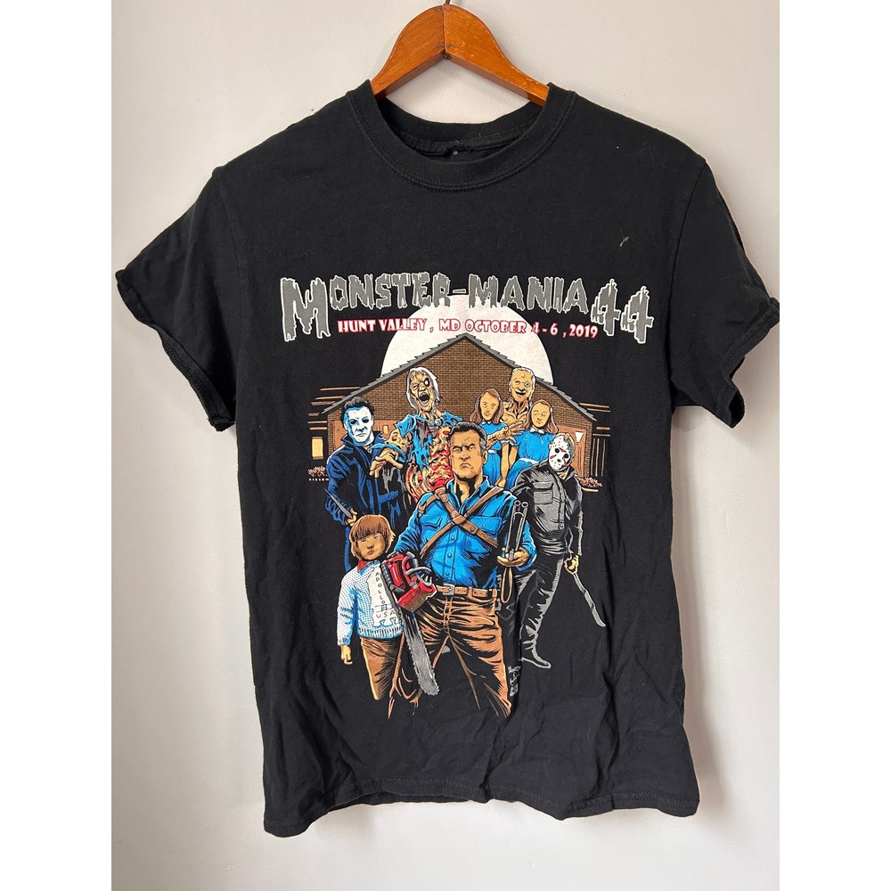 Monster-Mania Con 44 Horror T-Shirt Bruce Campbell Scream Shining Black Small